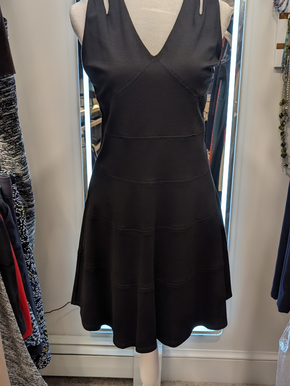 ALI & JAY Black V-Neck Fit-and-Flare Mini Dress